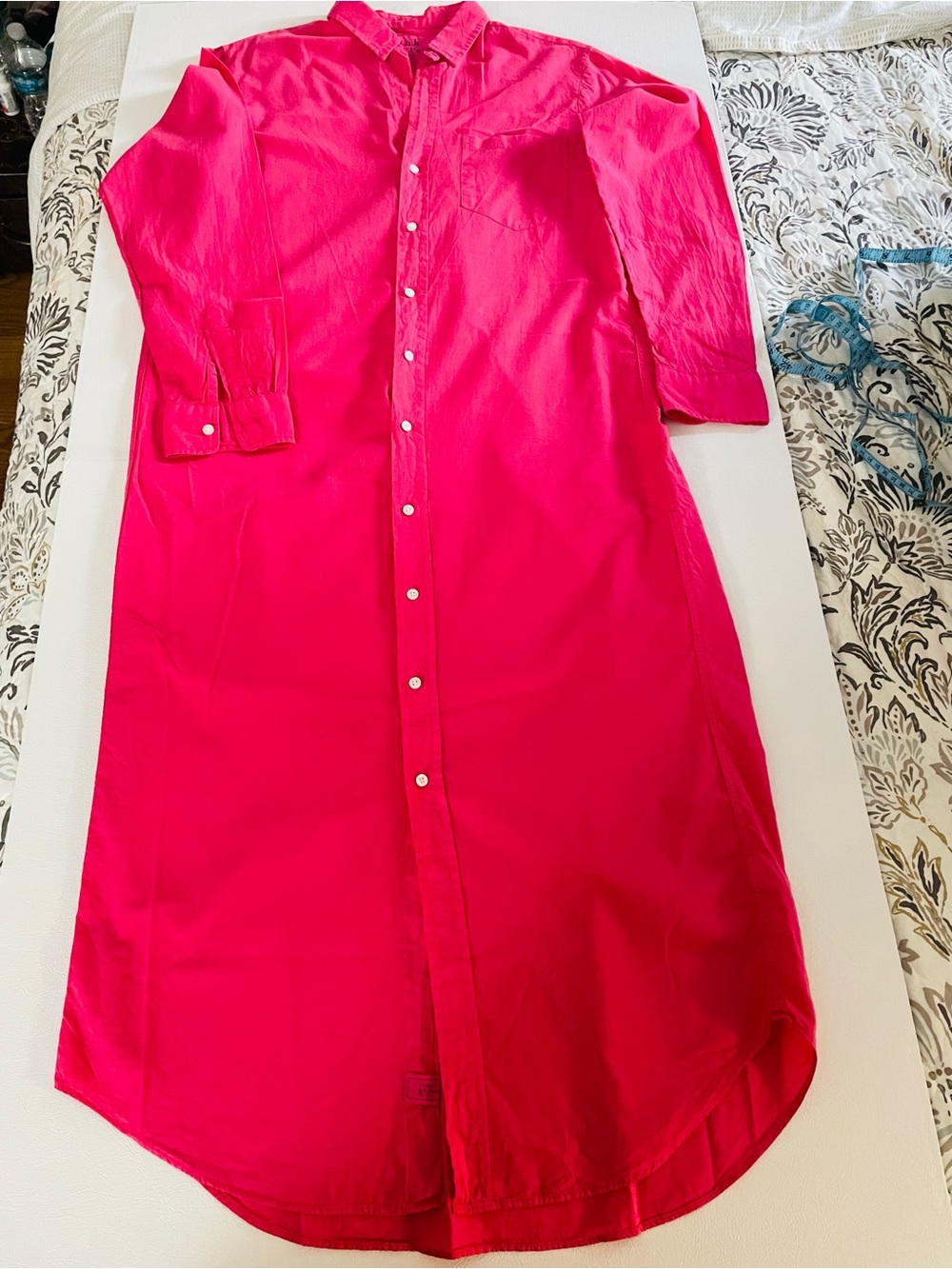 Frank & Eileen Bright Pink Long Button-Down Shirt